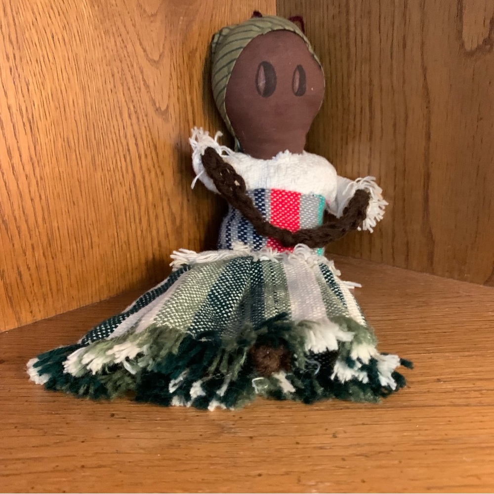African Kenyan Handcrafted Doll with Colorful Dress